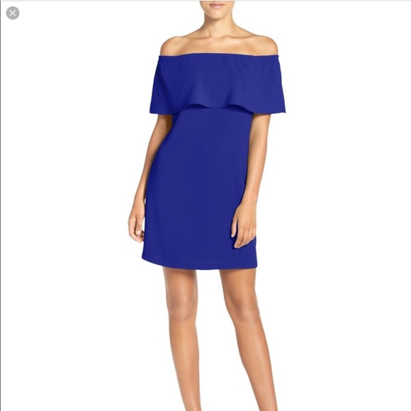 charles henry off the shoulder shift dress
